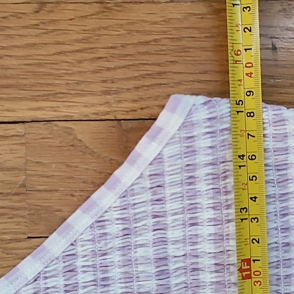 SO BRAND WOMENS JUNIOR PURPLE AND WHITE SMOCKING SUMMER TANK TOP SIZE LARGE - Picture 9 of 12